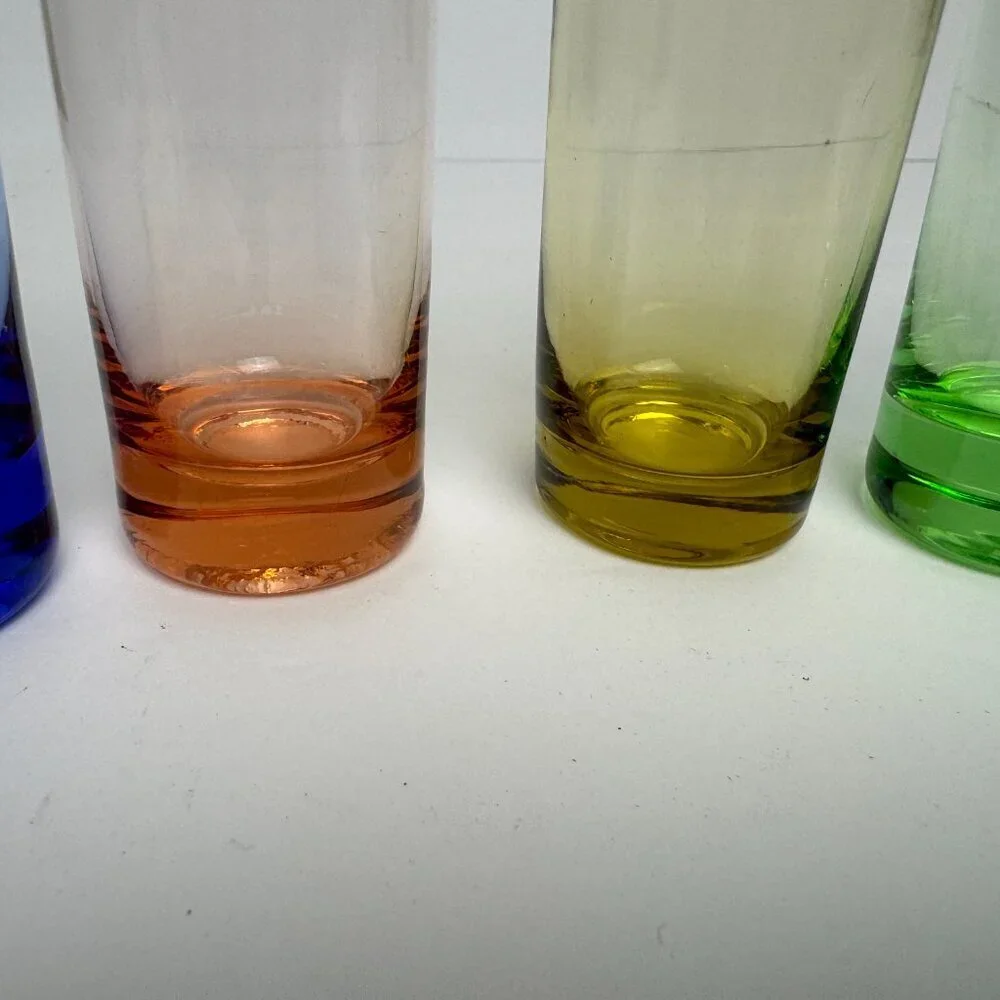 Vintage Set of 6  Shot Glasses Multi Colors 4.25